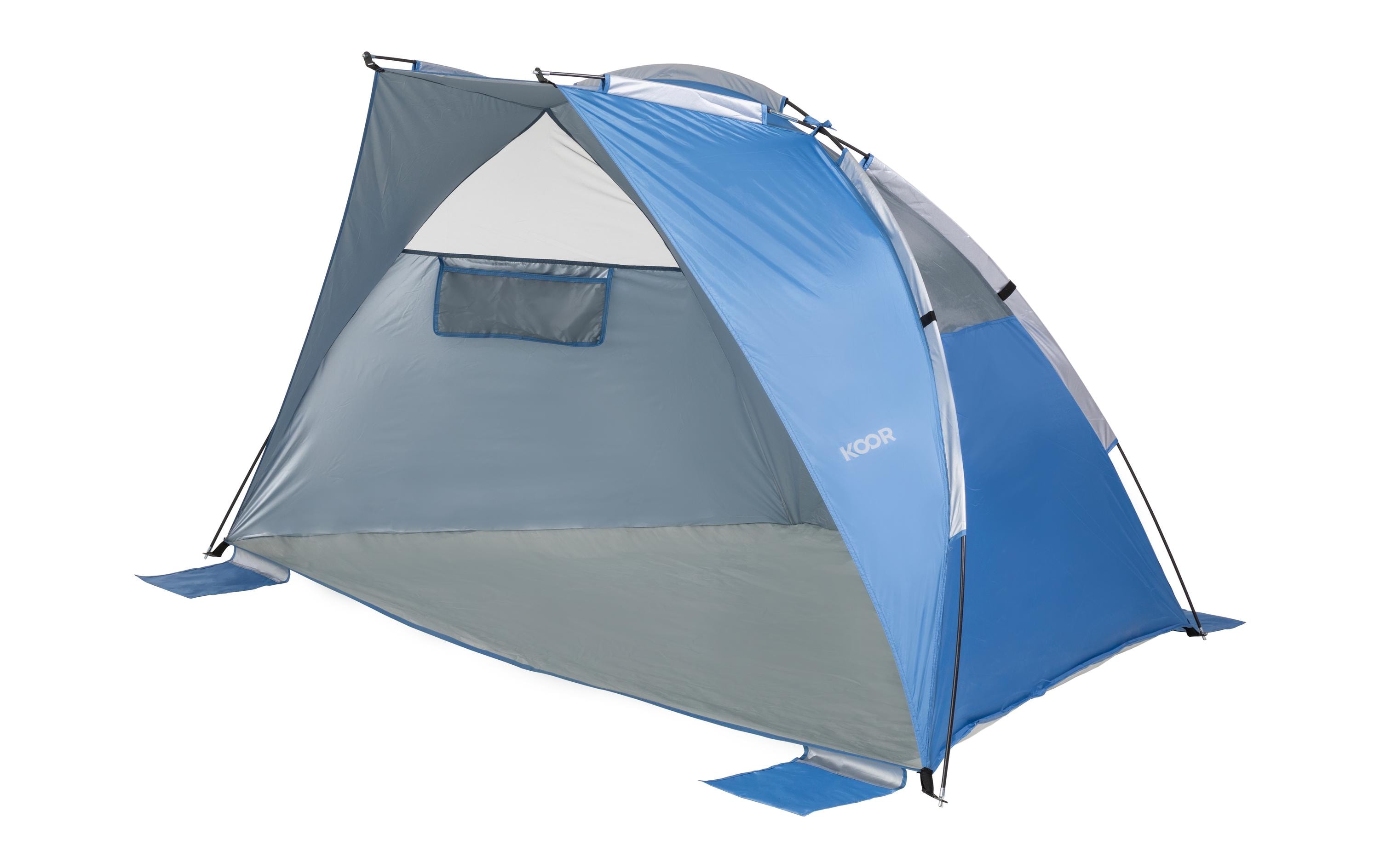 Strandzelt XL, BlauStrandmuschel schützt vor Sonne, Wind und leichtem Regen
