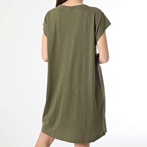 Robe Tee Shirt Femme Vert Kaki