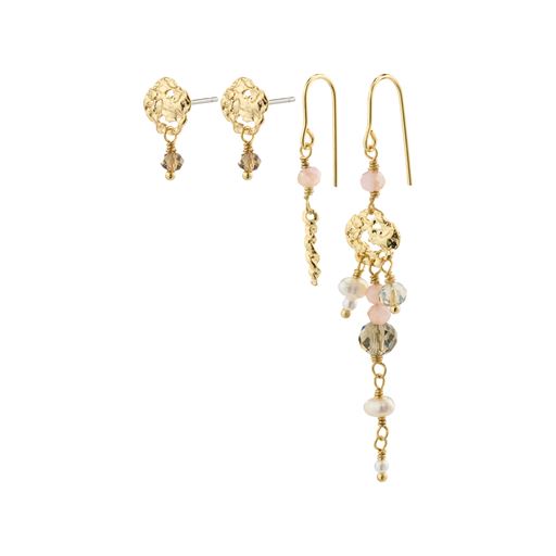 Pilgrim Smile 2-pak Øreringe, Gold Plated