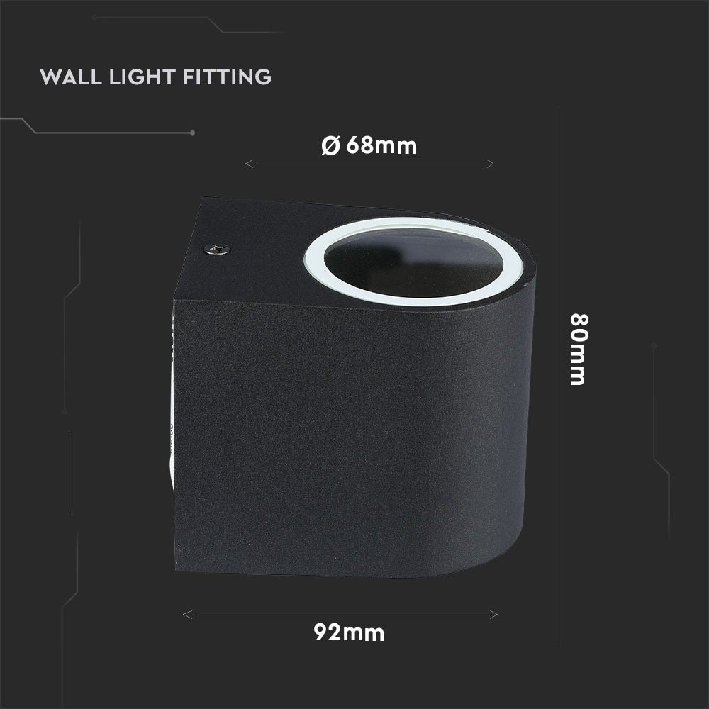 GU10 Buitenverlichting - Wandmontage - Armaturen - Zwart - IP44 - Modelnr: - VT-7651RD