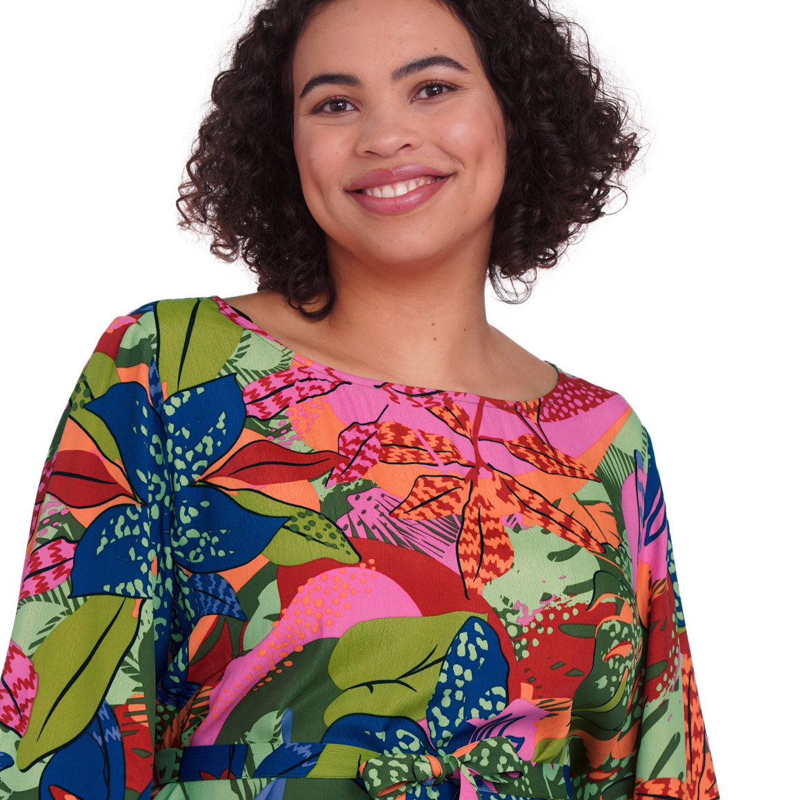 Gina Benotti Damen Kleid mit Allover-Print hellgrün / bunt