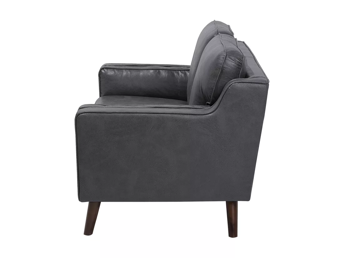 Canapé 2 places en cuir PU gris LOKKA