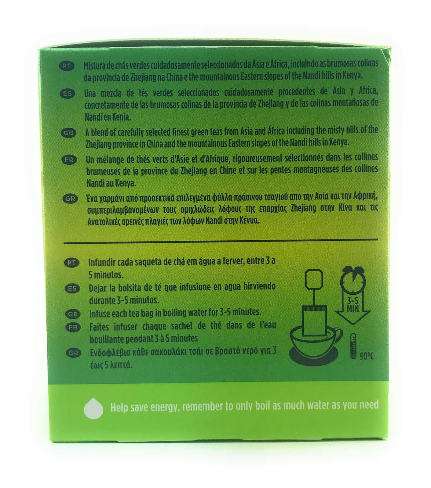 Chá Verde Tetley, 10 sachês