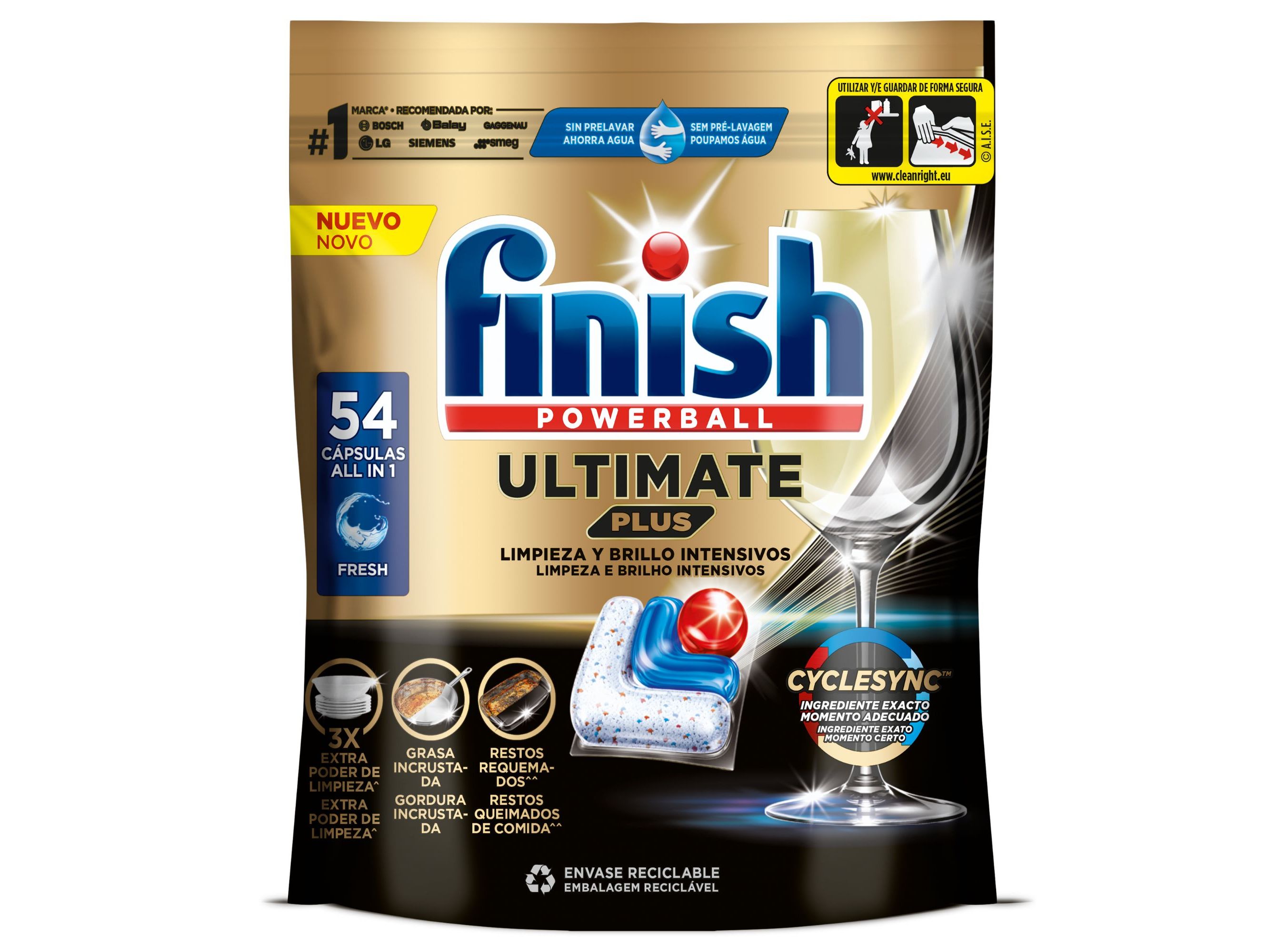 DETERGENTE LOIÇA MÁQUINA FINISH ULTIMATE PLUS REGULAR 54PASTILHAS