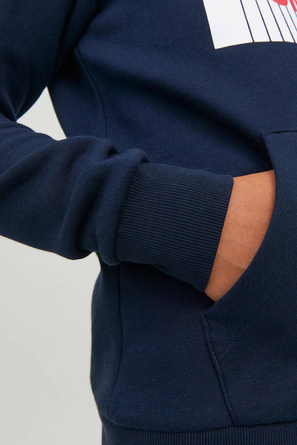 JACK & JONES hoodie JJECORP met logo donkerblauw
