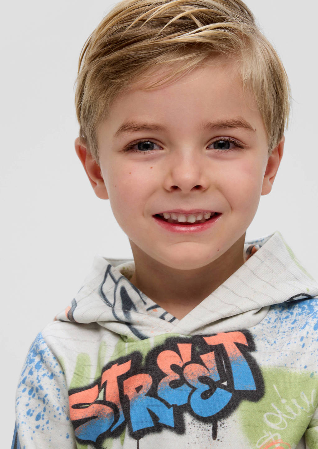 s.Oliver hoodie met all over print groen/multicolor