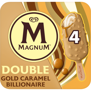 Magnum IJs Double Gold Caramel Billionaire 4 stuks 4 x 85ml