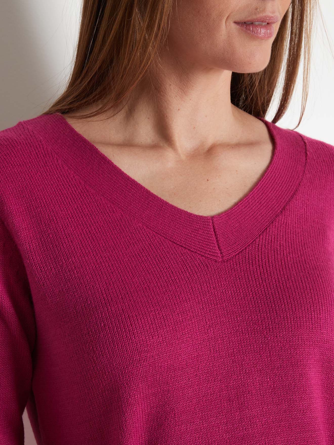Pull encolure V manches longues