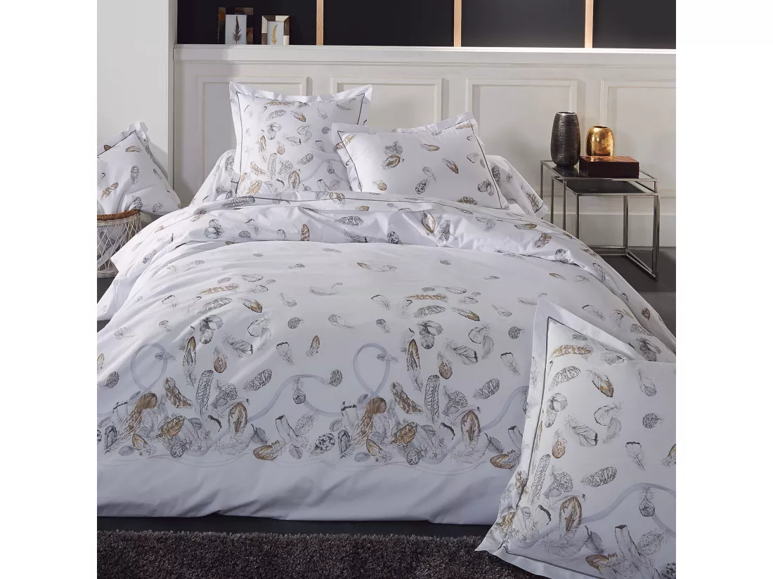 Taie de traversin 240x43 cm Percale pur coton PLUMES