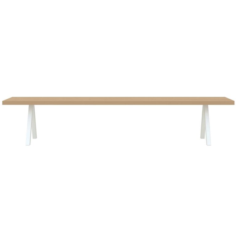 Studio HENK Slim X-Type eetbank 200,wit frame,wax 3041,recht