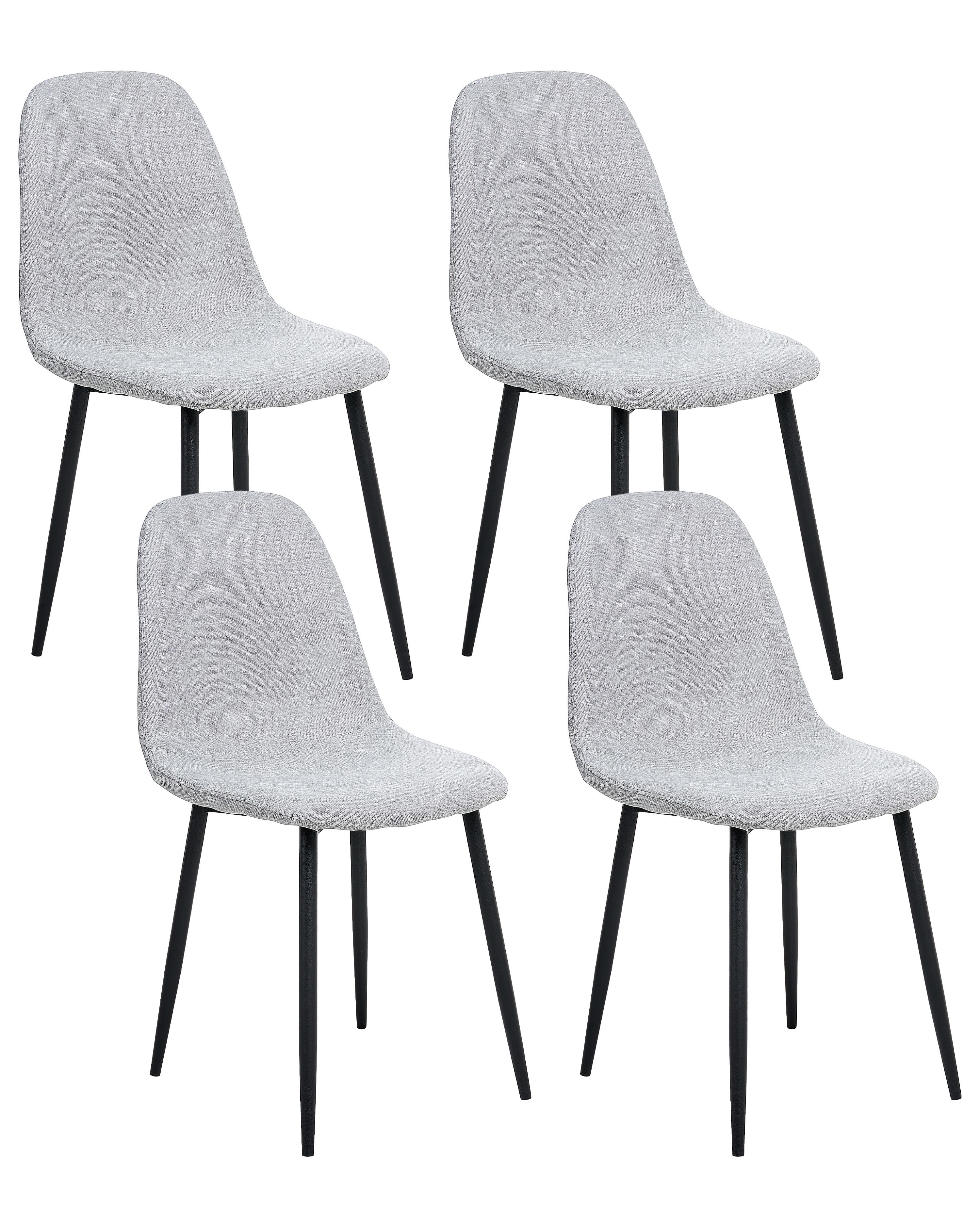 Set van 4 eetkamerstoelen CRANDALL Stof Lichtgrijs