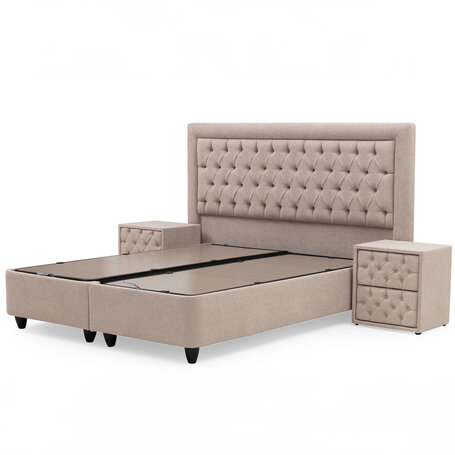 Opbergboxspring Oxybedd - Beige