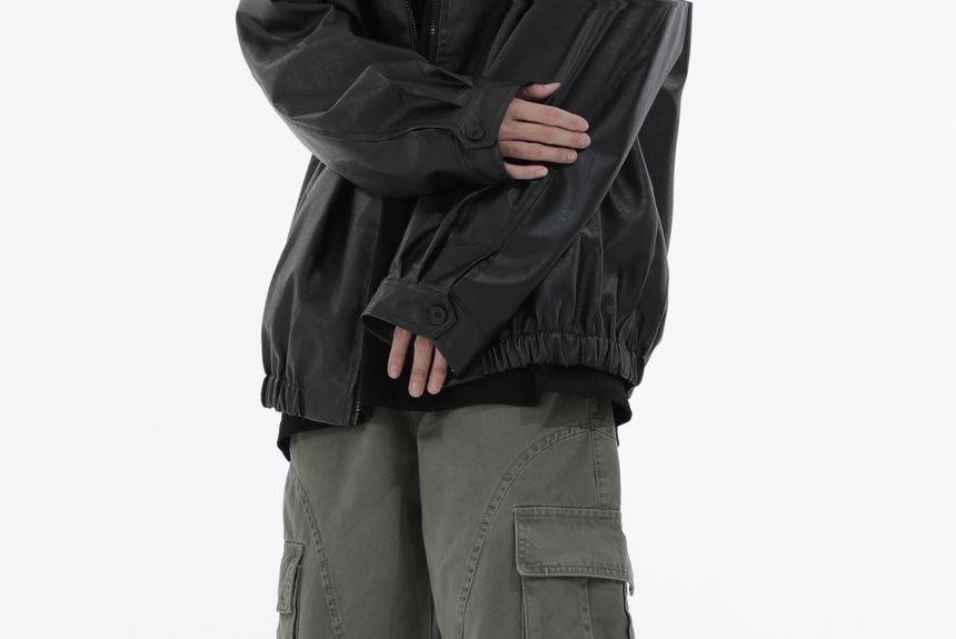 Meiksip - Losse cargojeans met hoge taille