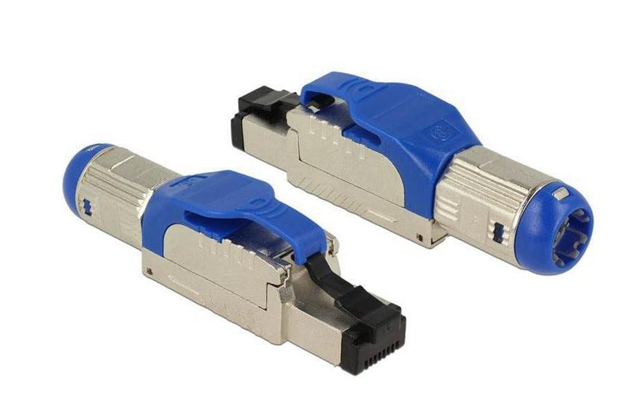 Stecker RJ45 Cat.8 Feldkonfektion, 1 Stück, AWG23-26Delock RJ45 Stecker feldkonfektionierbar Cat.8.1 Metall