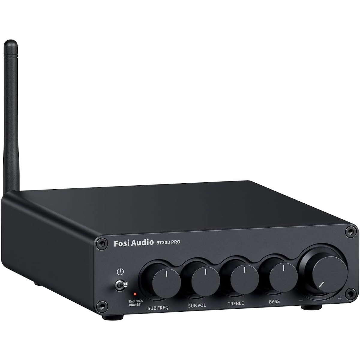 Fosi Audio Hi-Fi Bluetooth 5.0 Stereo Audio Mottaker Forsterker 2.1 Kanal Mini Klasse D Integrert Amp 2X165 WAtt