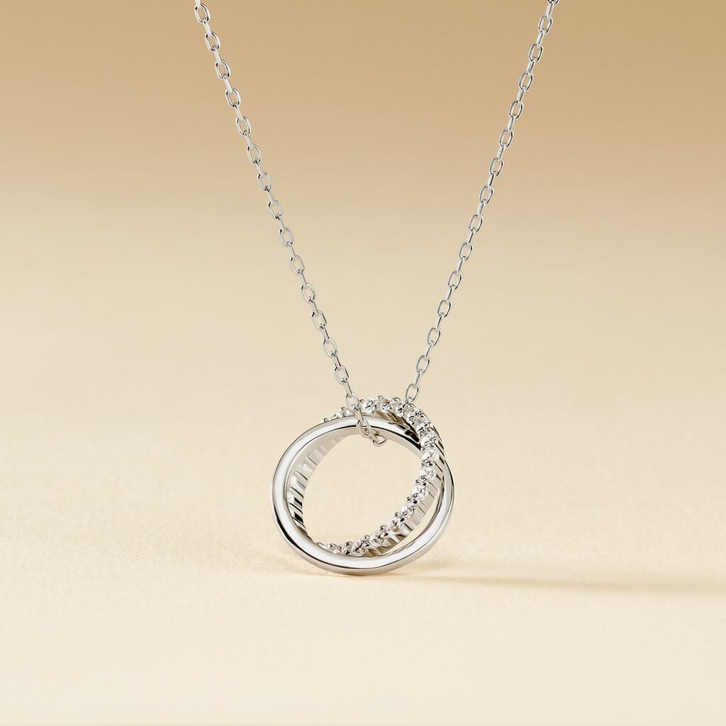 Collier Circus Argent Blanc Oxyde De Zirconium