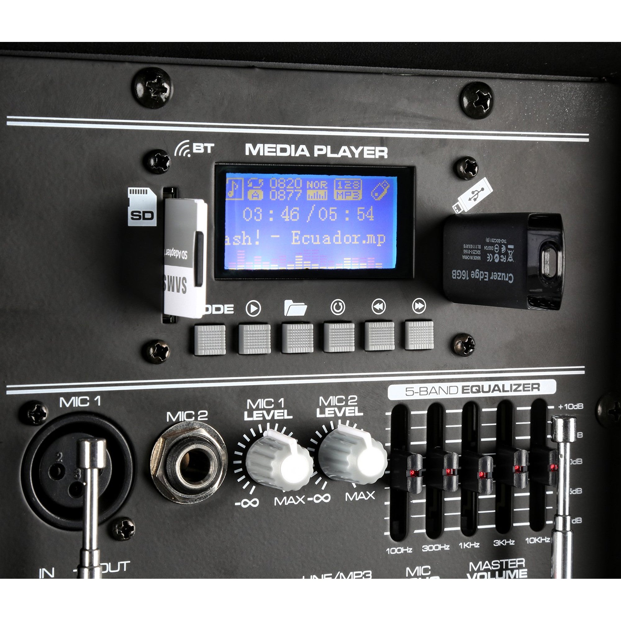 Vonyx SPJ-PA912 500W mobiele accu-speaker met twee draadloze microfoons