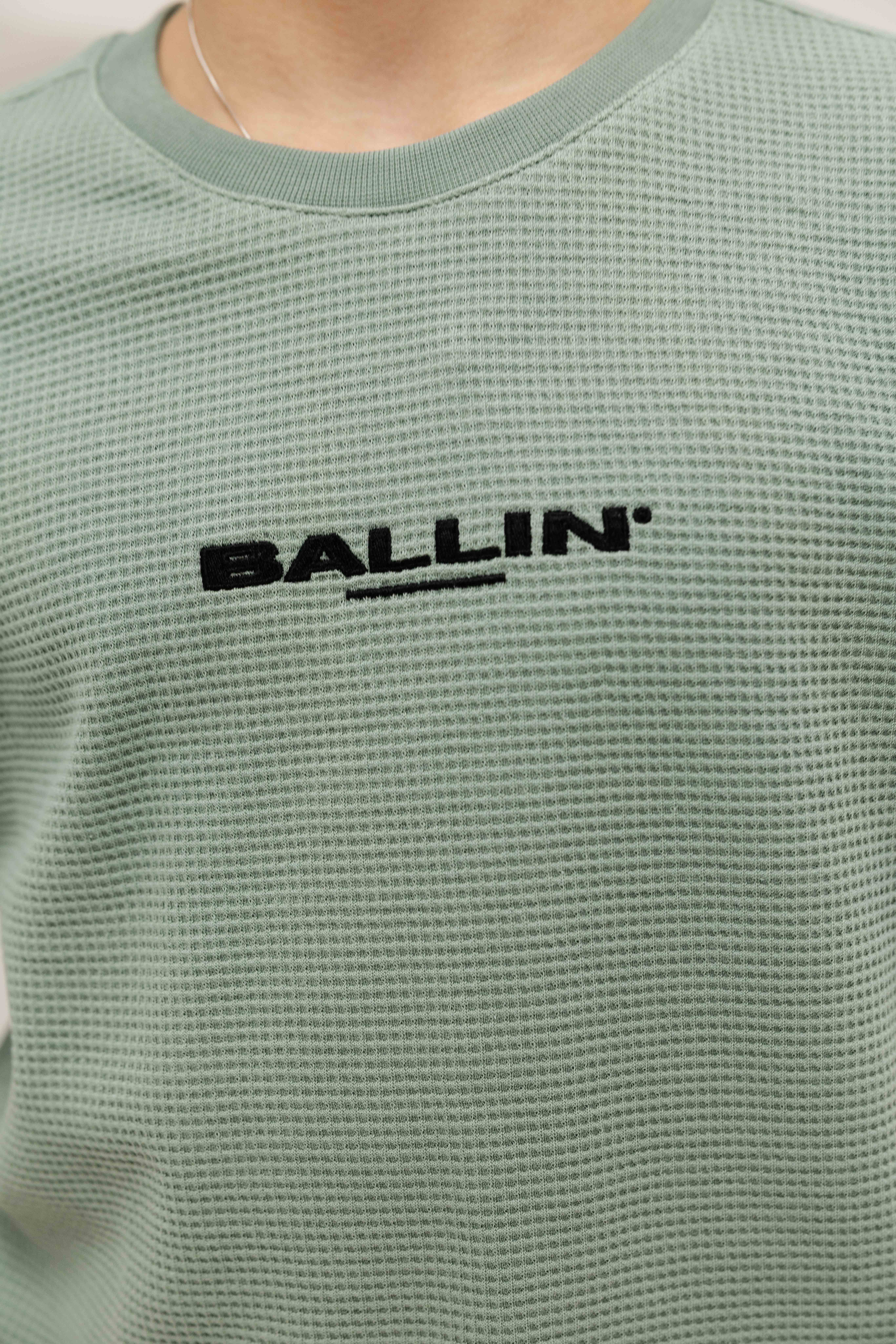 Ballin Amsterdam Waffle Embroidery T-Shirt Kids Groen