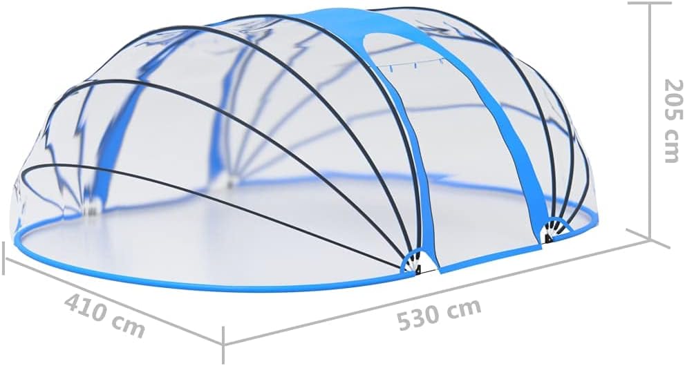 Pool-Kuppel Oval 530x410x205 cm Poolüberdachung Poolüberdachungen Pool Überdachung