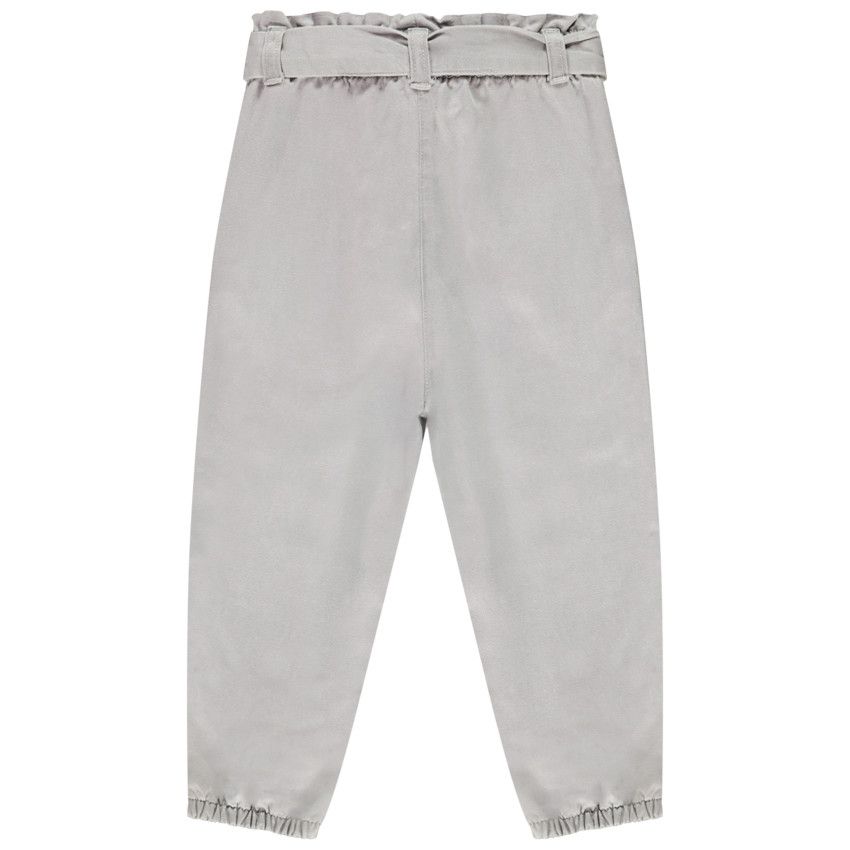 Pantalon avec ceinture motif noeud pour bébé fille - Gris chiné