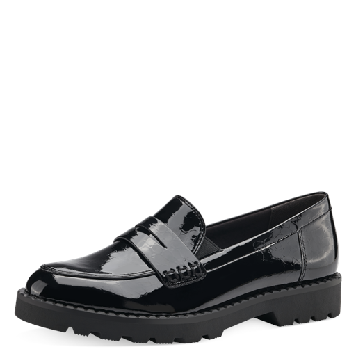 Tamaris Badam Loafers, Black Patent, 39