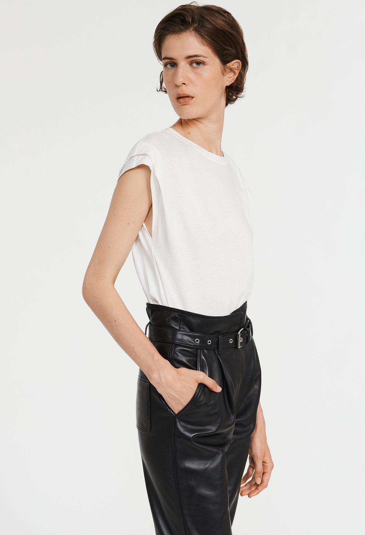 Pantalon noir cuir