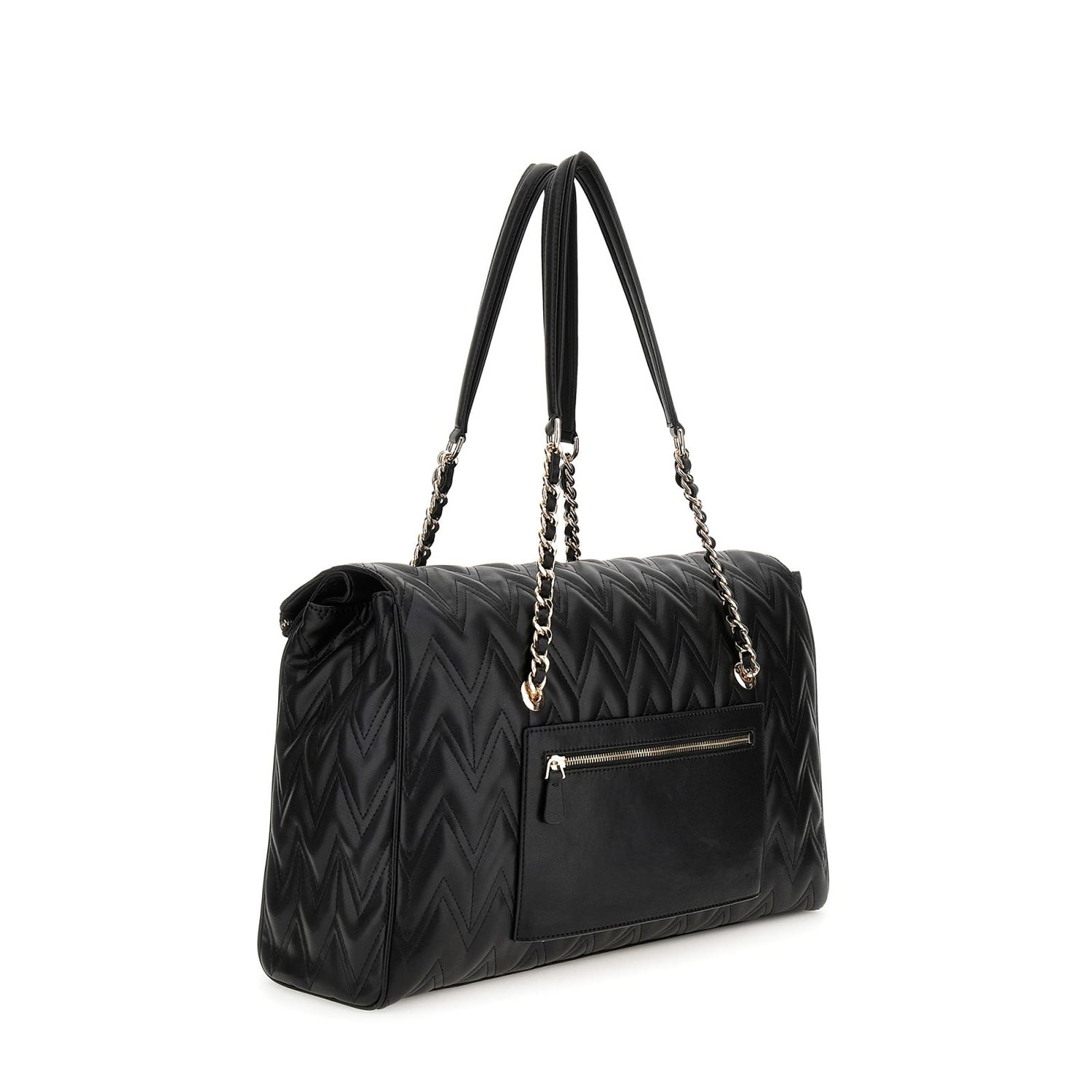 Guess Eda Large Flap Travel Tote black