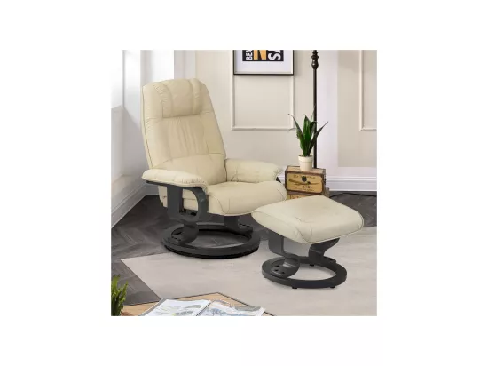 Fauteuil de relaxation Cuir Beige - EXCELLY n°1