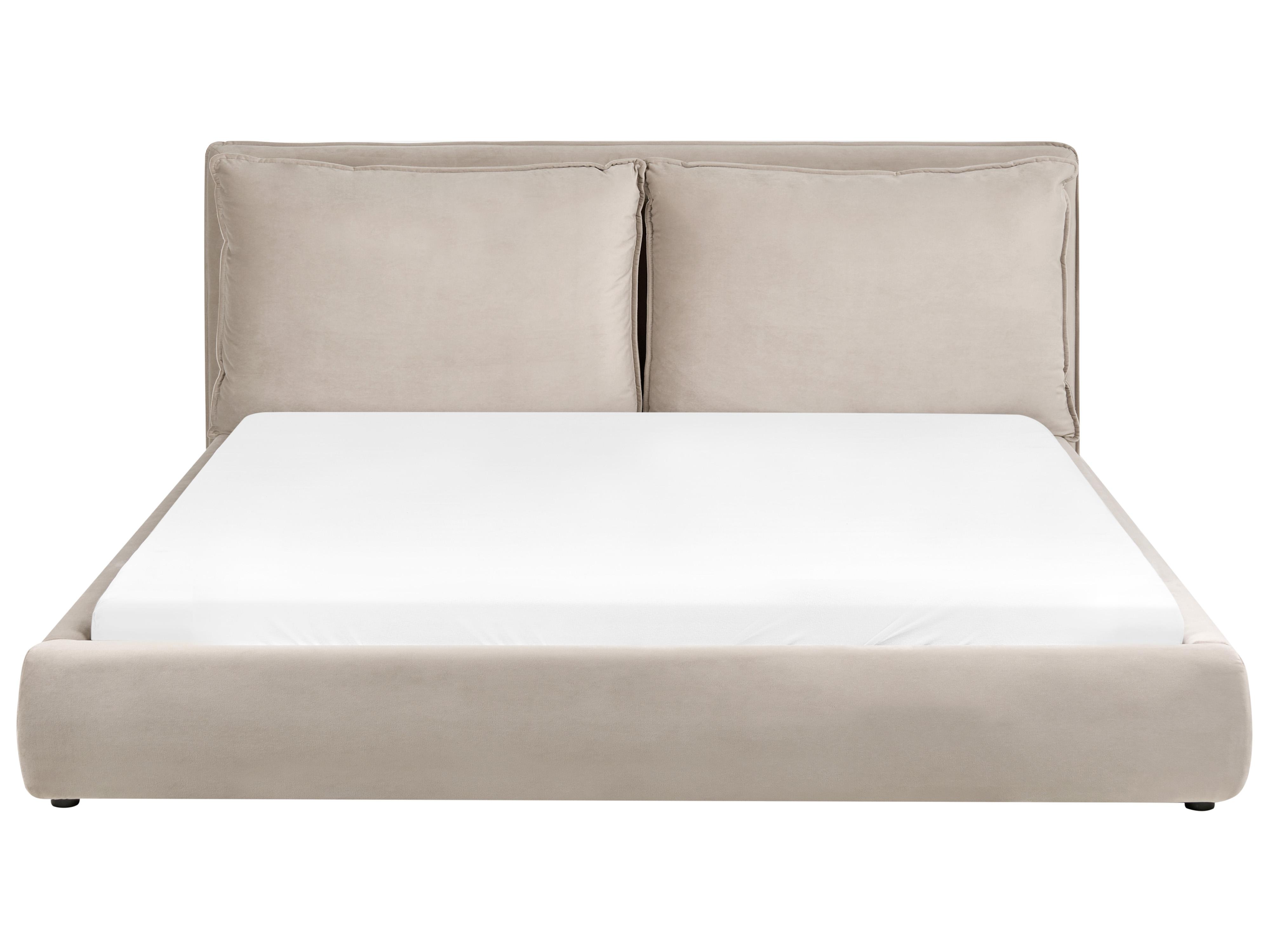 Waterbed Fluweel BAJONNA 180 x 200 cm Taupe