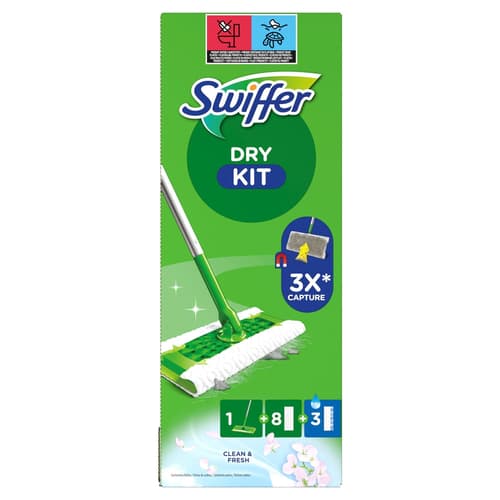 Swiffer Bodenwischer Starter-Set Mit 1 Bodenwischer Sowie 8 Trockenen Und 3 Feuchten Bodentüchern