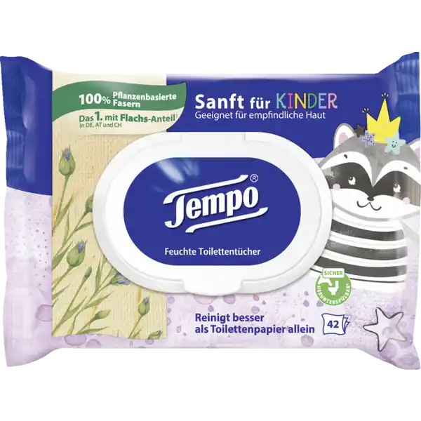 Feuchte Toilettentücher sanft für Kinder