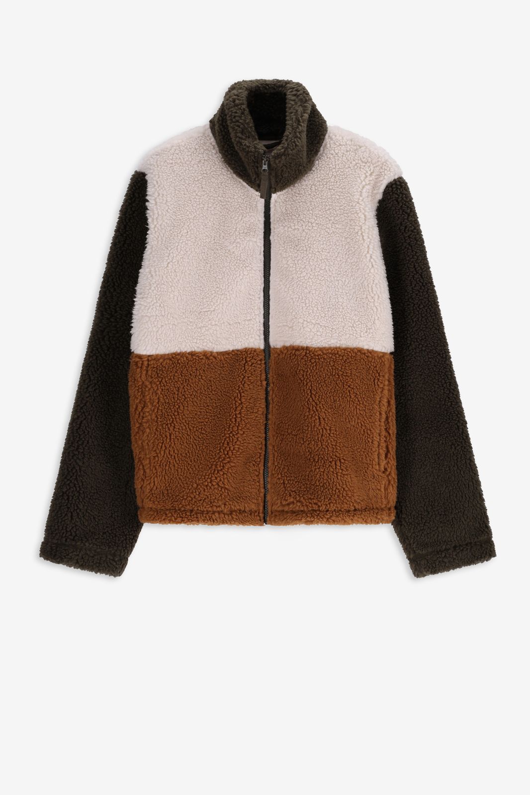 Colourblock teddy jas