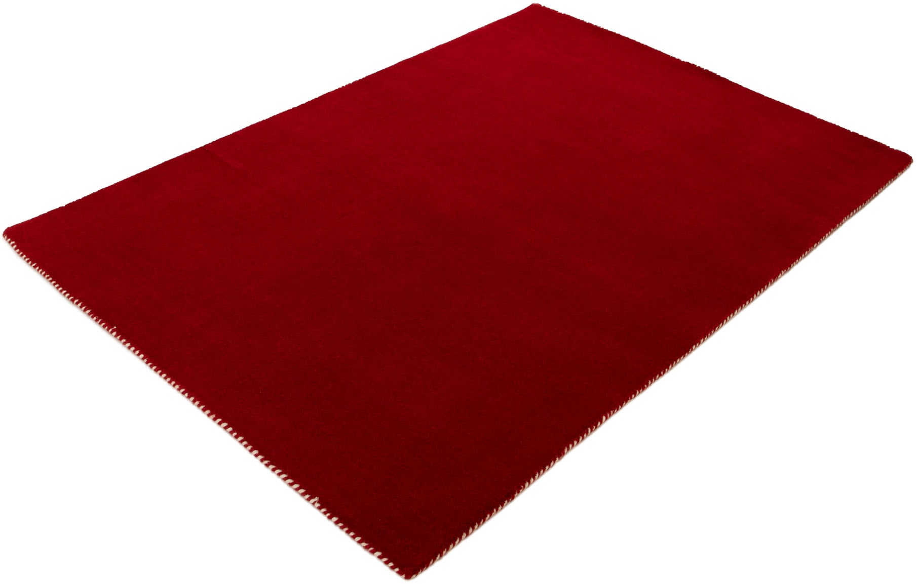 carpetfine Wollteppich »Gabbeh Lola Uni« rechteckig 14 mm Höhe mit natürlichem Pflanzenmaterial von Hand gewebt, auch in Rund