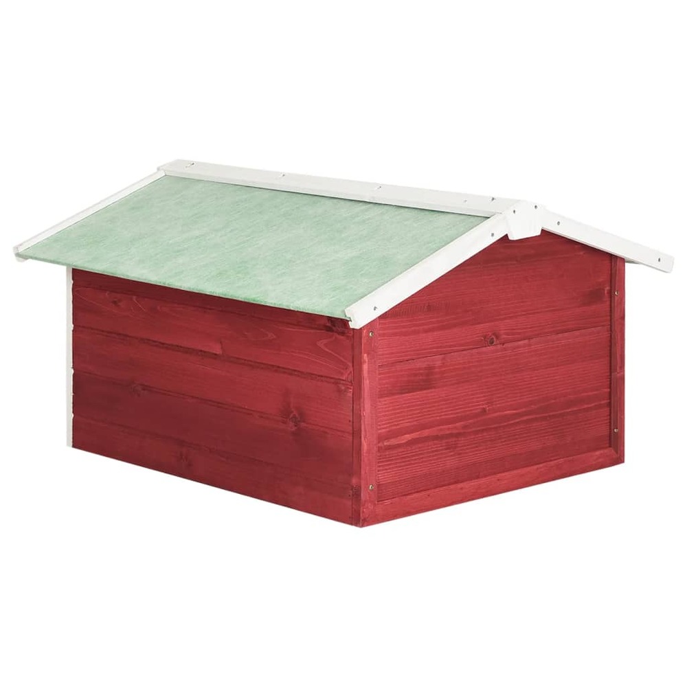 Garage de tondeuse à gazon 72x87x50 cm rouge et blanc sapin