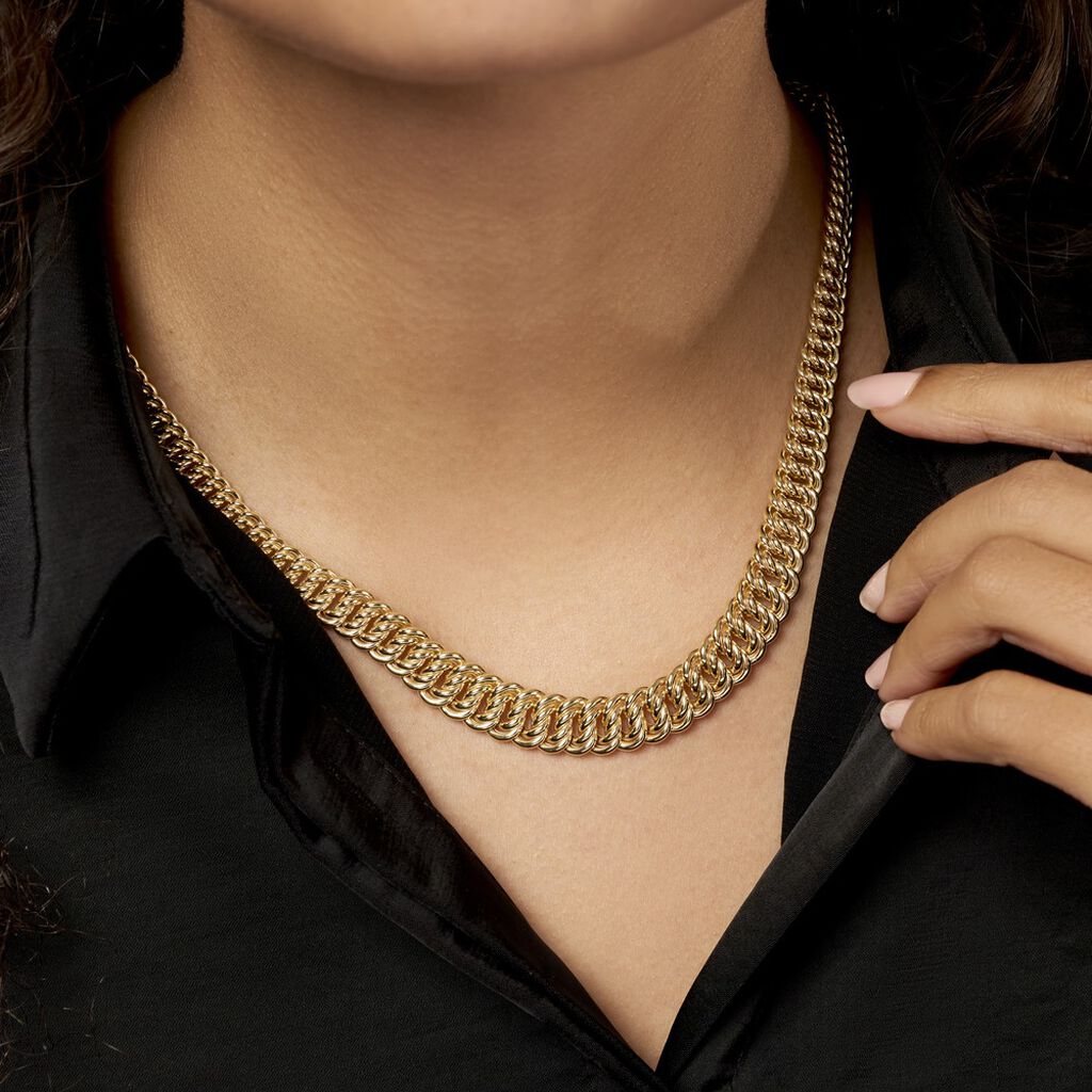 Collier Maille Americaine Chute Or Jaune