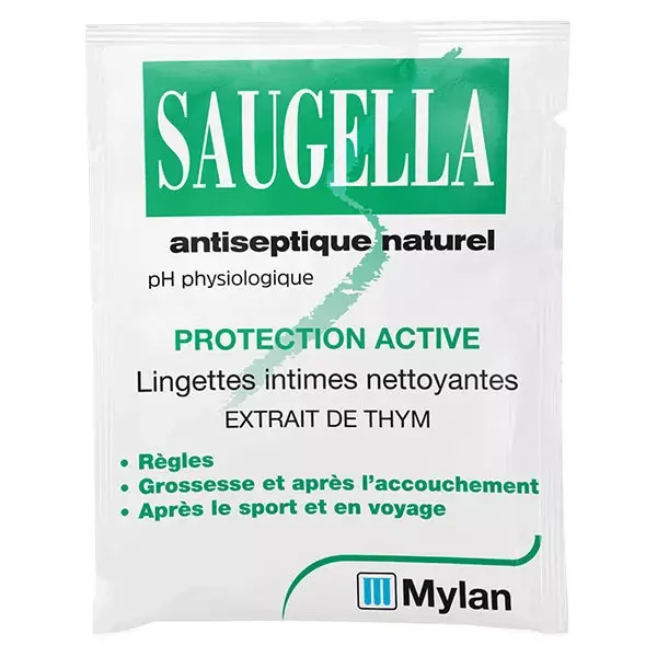Saugella Antiseptique Naturel Lingette Intime Nettoyante 10 unités