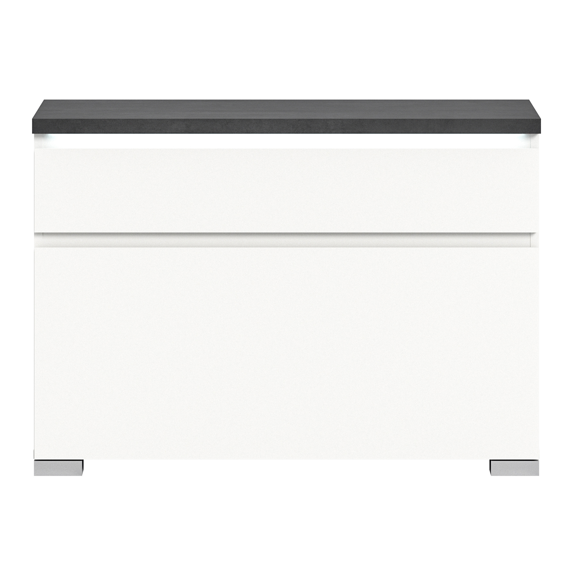 Schuhschrank SHOELOVE - weiß-Industrial grau - 95 cm