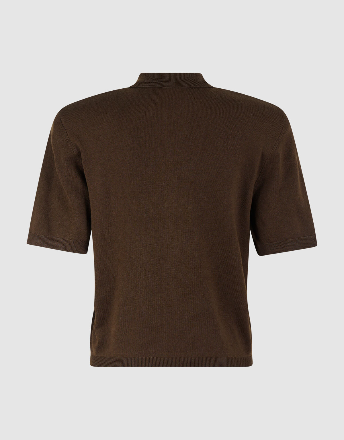 Shortsleeve Gebreide Polo Bruin