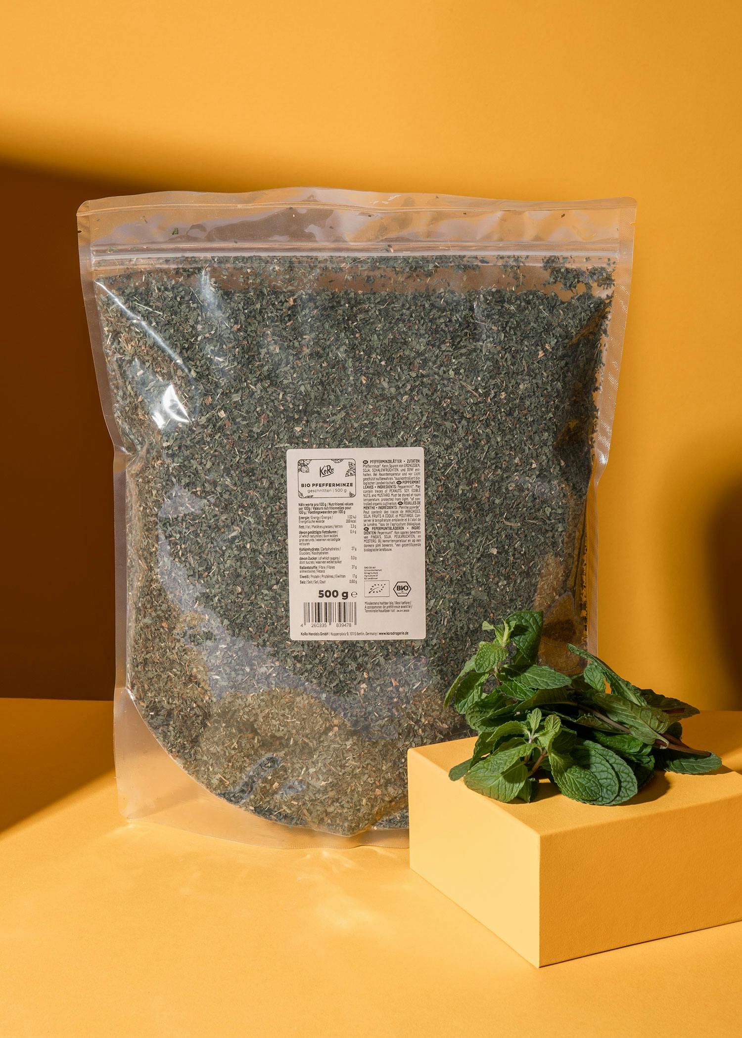 Geschnittene Bio Pfefferminze 500 g