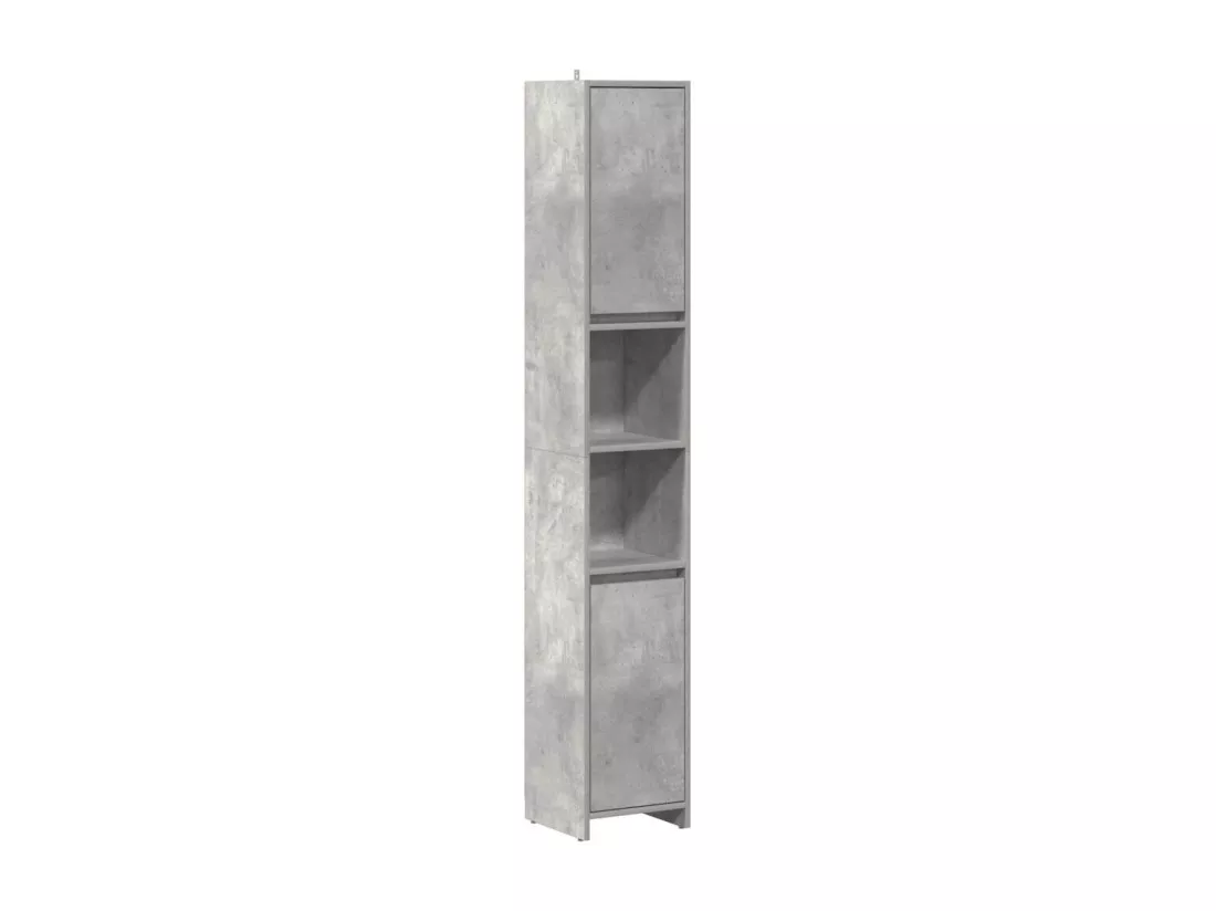 Armoire de salle de bain Gris béton 30x30x183,5 cm Aggloméré