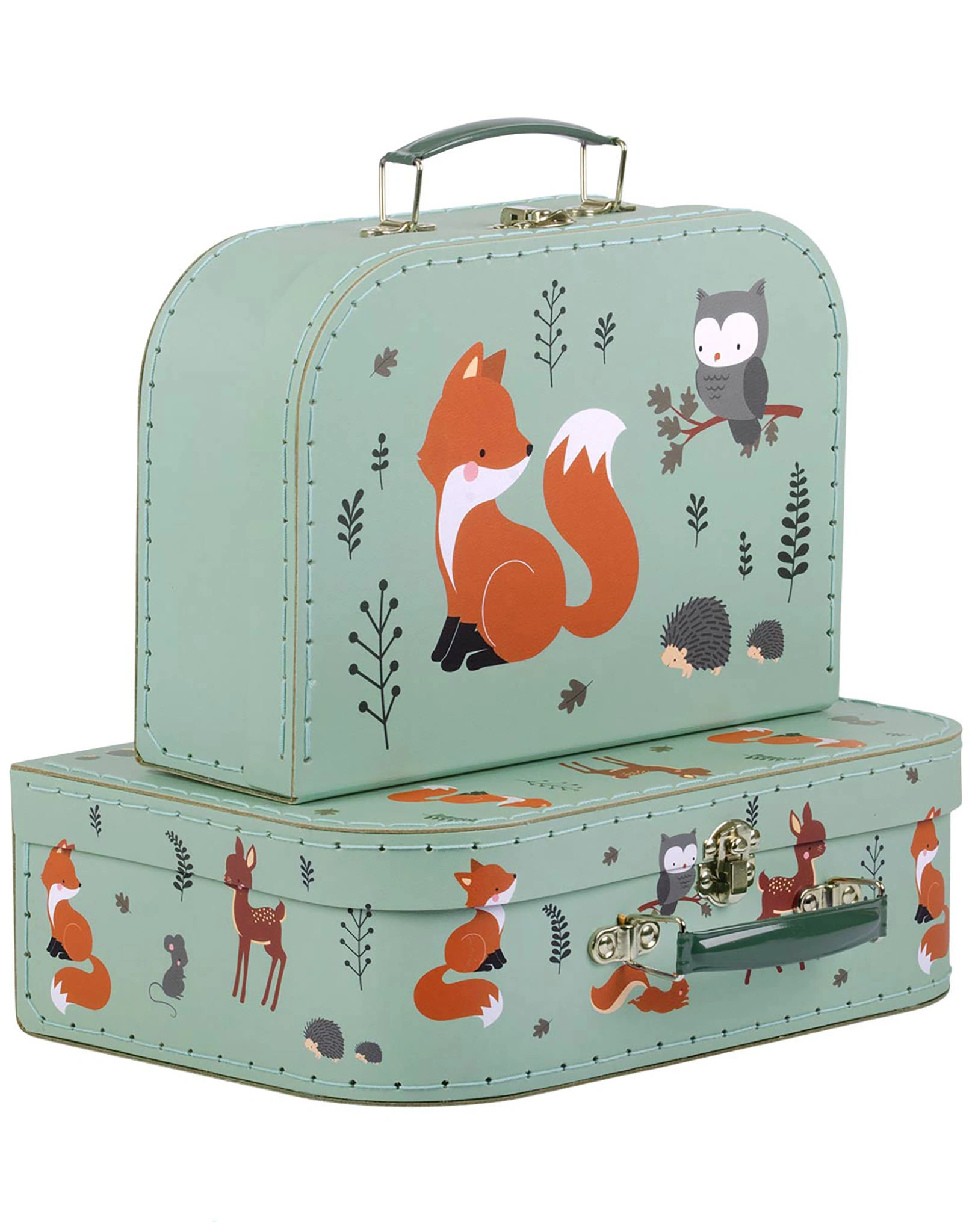 Spielzeugkoffer FOREST FRIENDS 2er-Set in grün