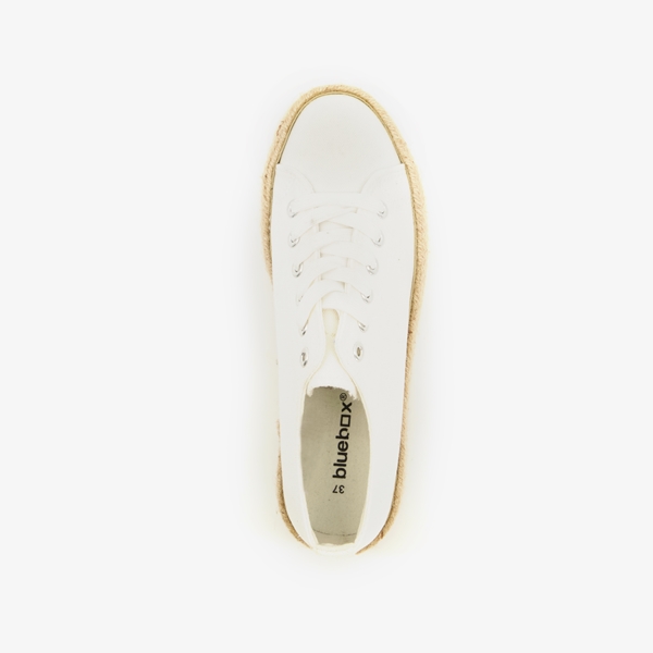Blue Box witte dames sneakers met jute details