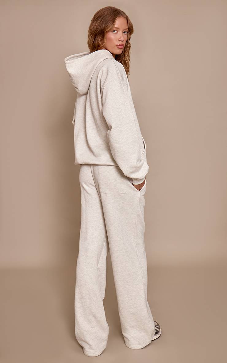 Gris Cendré Jogging Droit En Coton Loopback Épais 440 G/m² PLT