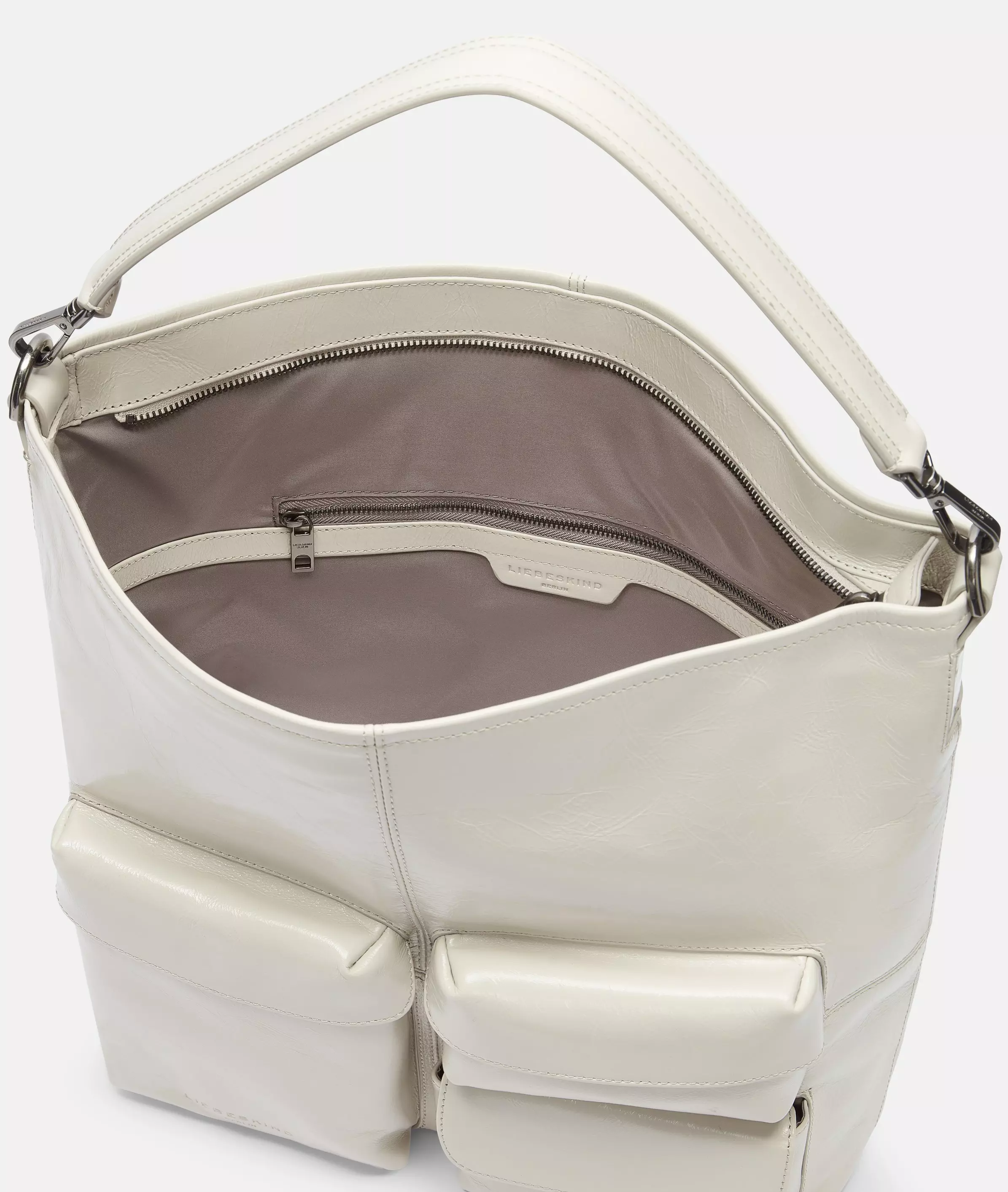 Archive LK 204 Hobo M Spacious leather hobo bag with glossy finish