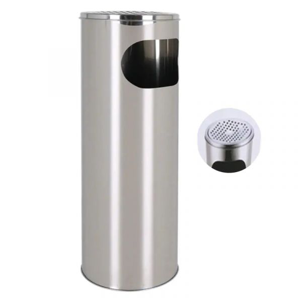 Confortime Cinzeiro de Pé Exterior Inox com Balde de Lixo 20 X 59cm