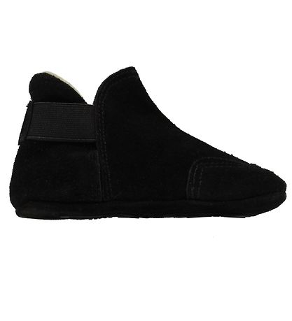 Fuzzies Leder-Krabbelschuhe - Lei - Schwarzes Wildleder