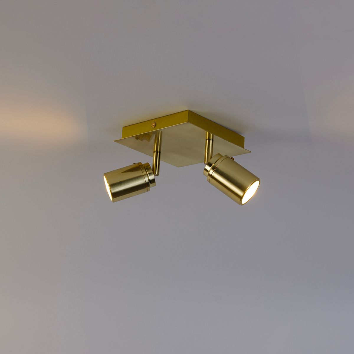 Moderne badkamer spot messing vierkant 2-lichts IP44 - Ducha