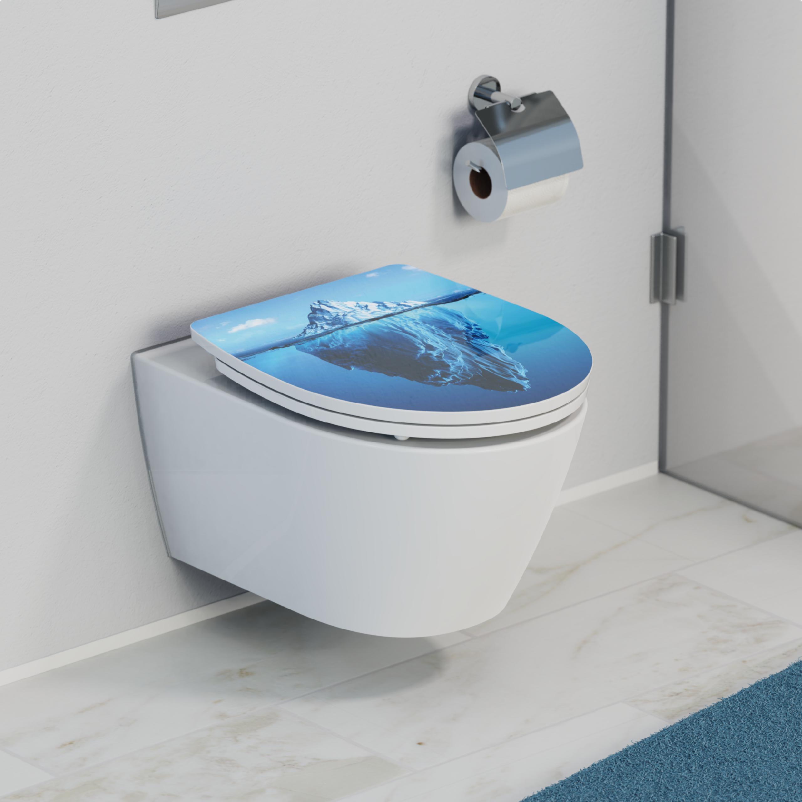 Schütte Duroplast HG WC Sitz ICEBERG, Hochglänzend mit Absenkautomatik und Schnellverschluss