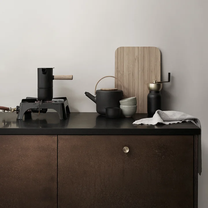 Stelton - Collar Kaffeemühle, Edelstahl / schwarz