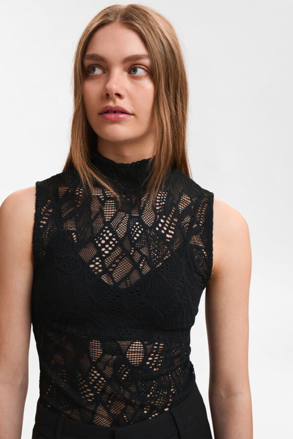 Gestuz HilmaGZ lace tank top Ganache